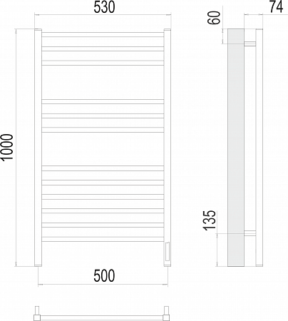 Ватикан П12 500х1000 электро (sensor quick touch) Полотенцесушитель TERMINUS) крашеные Вольск - фото 3 Ватикан П12 500х1000 электро (sensor quick touch) Полотенцесушитель TERMINUS) крашеные Вольск - фото 3