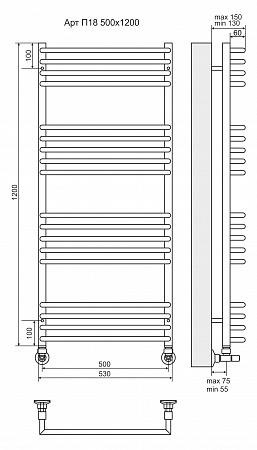 Арт П18 500х1200 Полотенцесушитель TERMINUS Вольск - фото 3 Арт П18 500х1200 Полотенцесушитель TERMINUS Вольск - фото 3